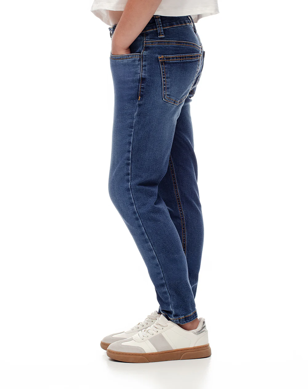 Jean skinny tiro medio índigo oscuro niña - Image 5