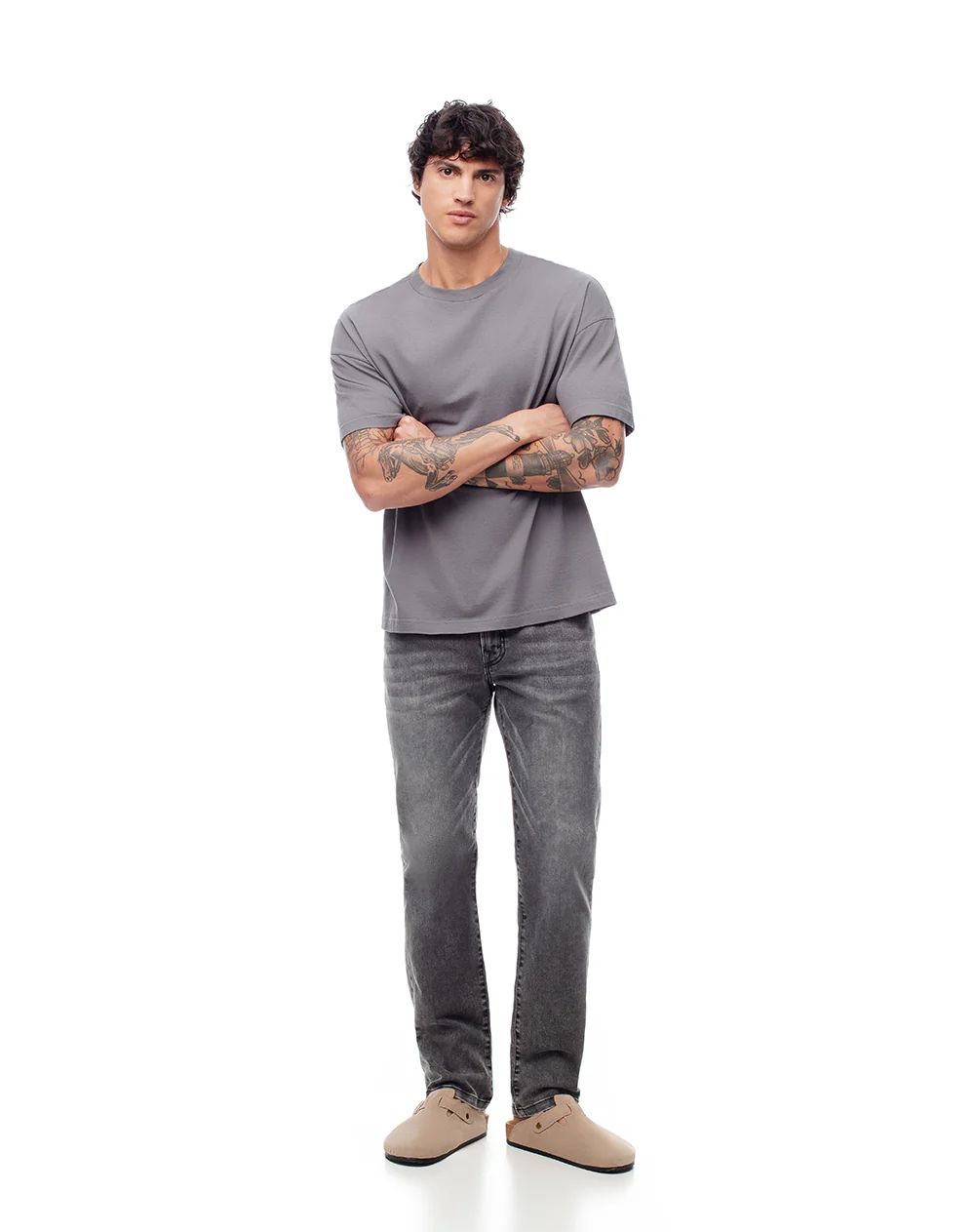 Jean straight gris hombre