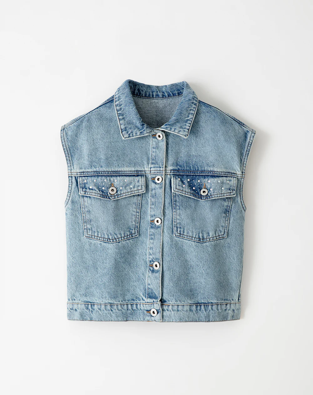 Chaleco oversize denim índigo medio niña - Image 6
