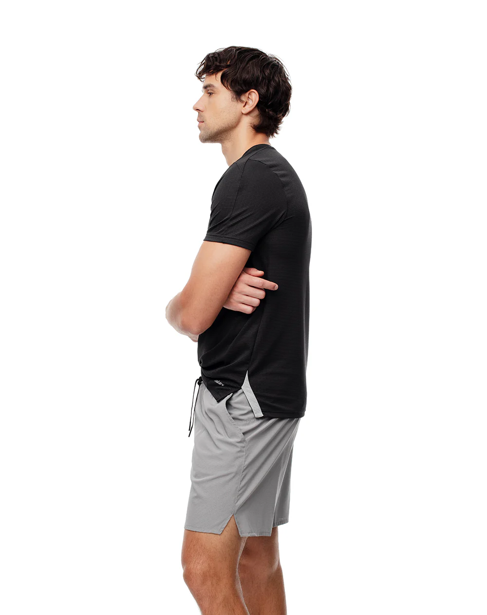 Pantaloneta deportiva secado rápido gris hombre - Image 3