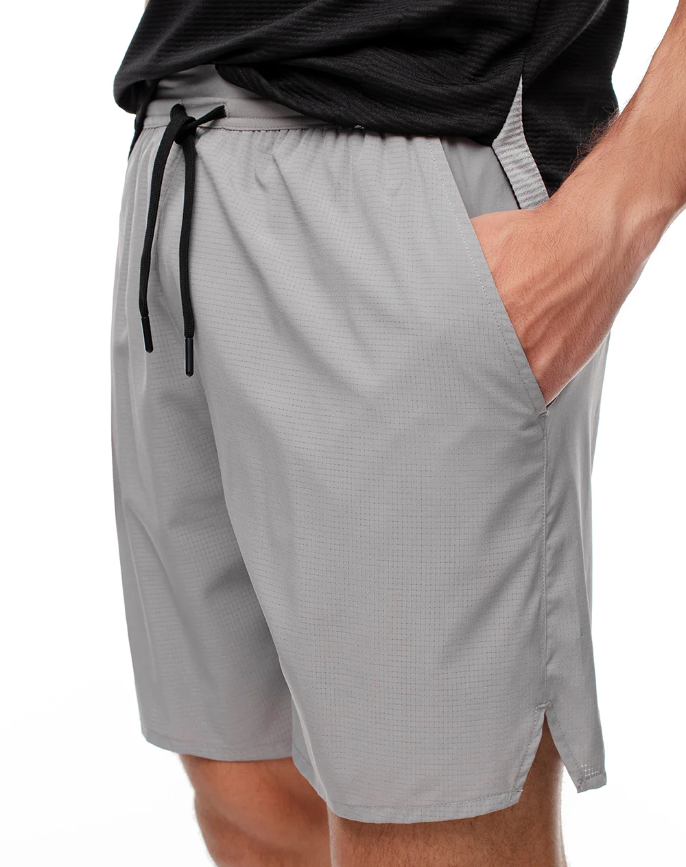 Pantaloneta deportiva secado rápido gris hombre - Image 4