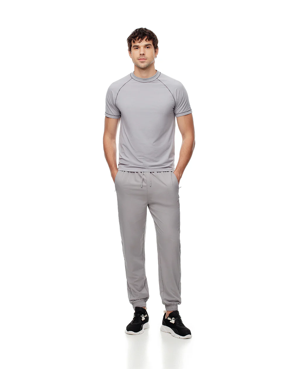 Jogger secado rápido gris hombre