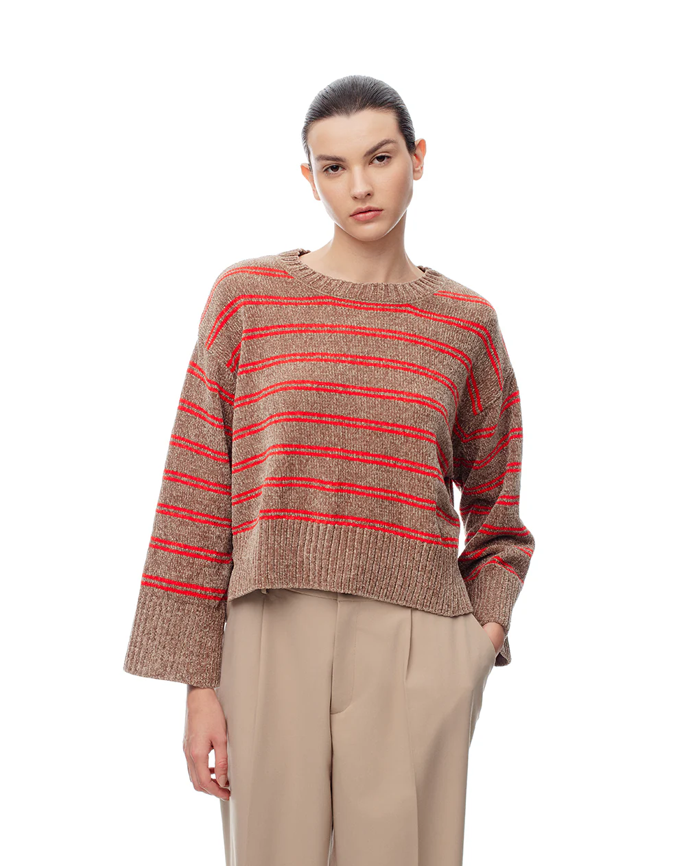 Suéter oversize rayas mujer