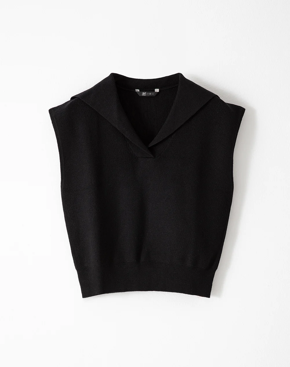 Chaleco oversize tejido negro mujer - Image 5