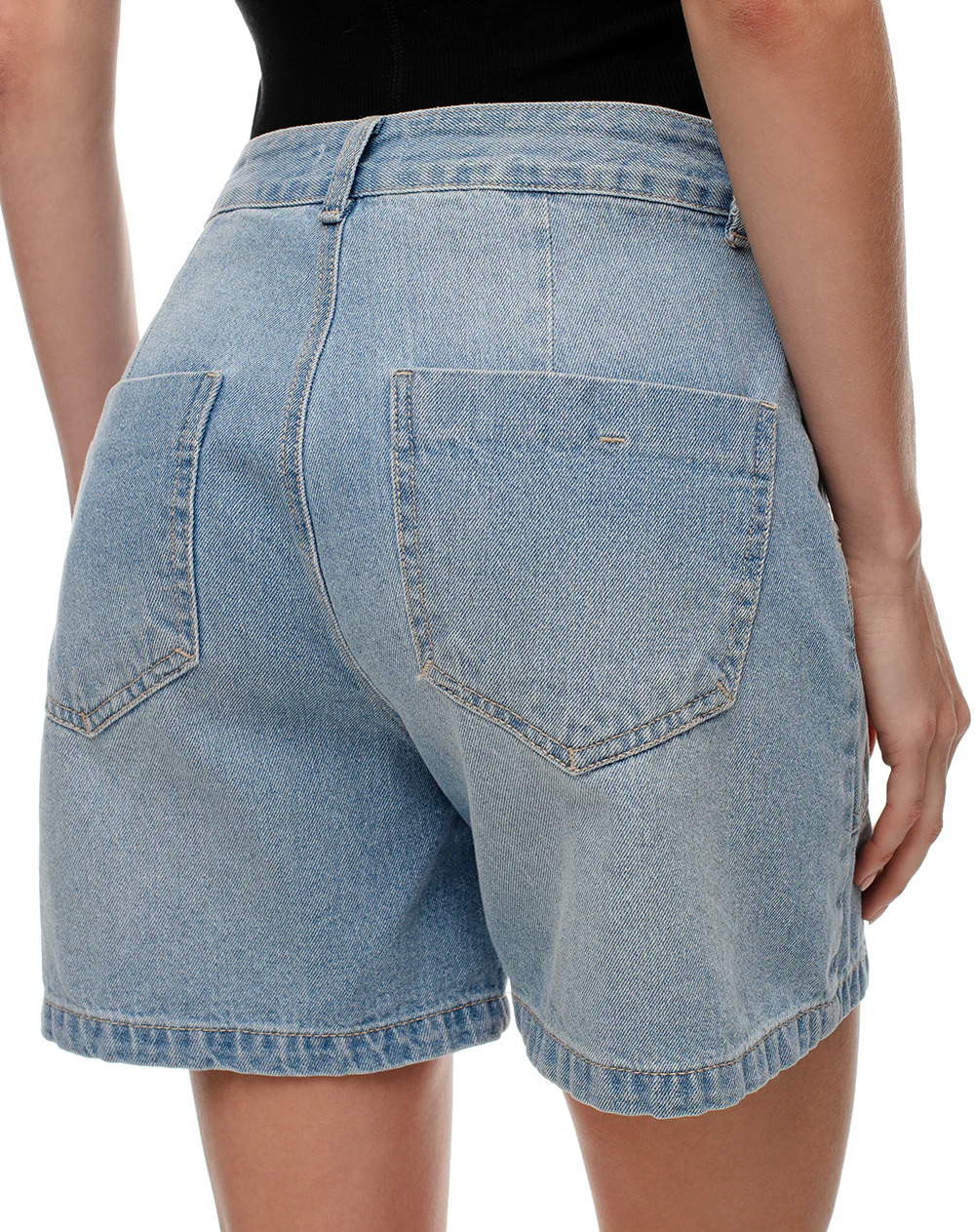 Short tiro alto denim índigo medio mujer - Image 4