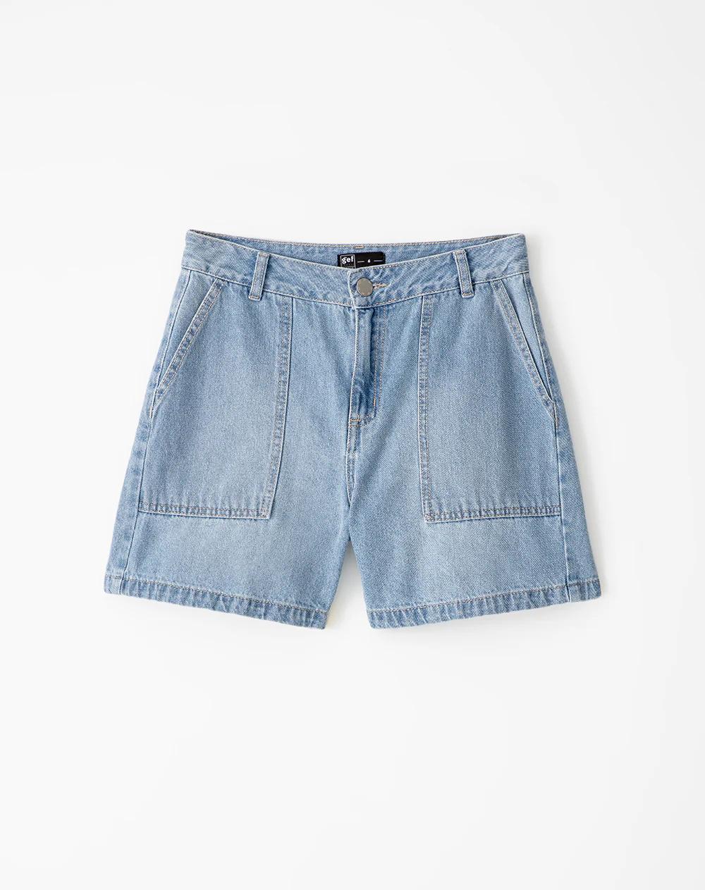 Short tiro alto denim índigo medio mujer - Image 7