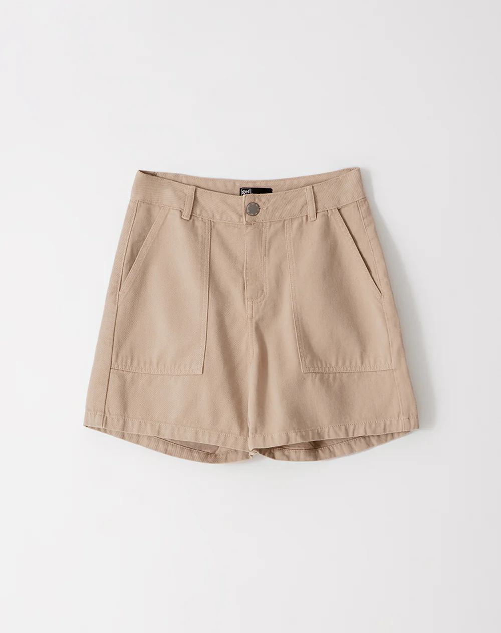 Short tiro alto denim caqui mujer - Image 6