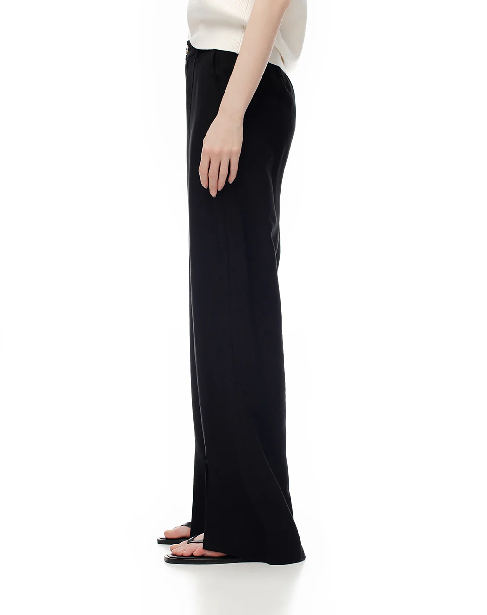 Pantalón wide leg tiro alto negro mujer - Image 4