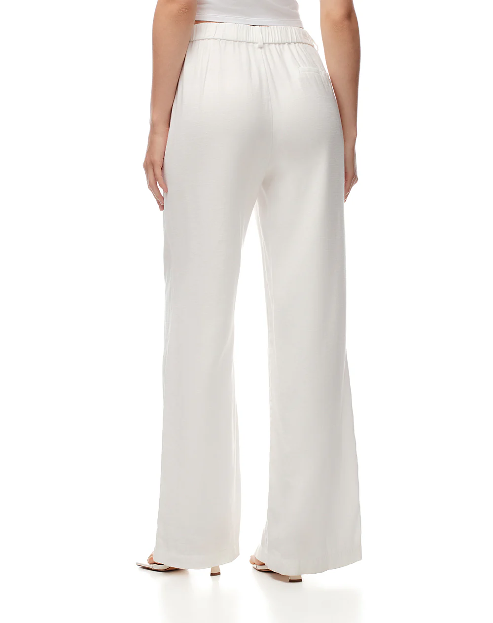 Pantalón wide leg tiro alto blabco mujer - Image 3
