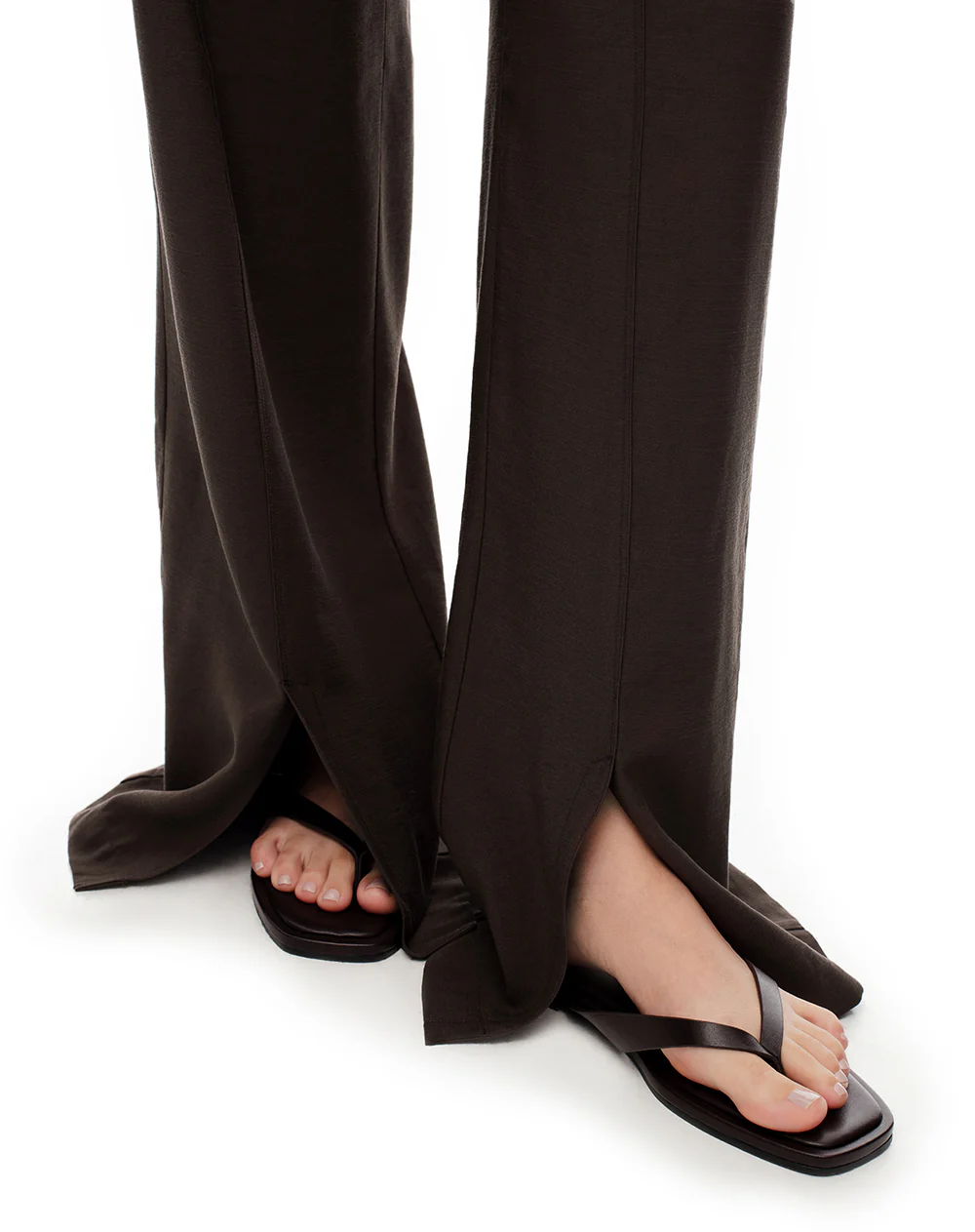 Pantalón wide leg tiro alto chocolate mujer - Image 7