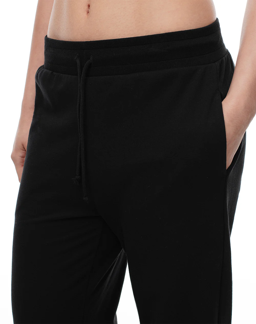 Pantalón relax tiro medio algodón negro mujer - Image 2