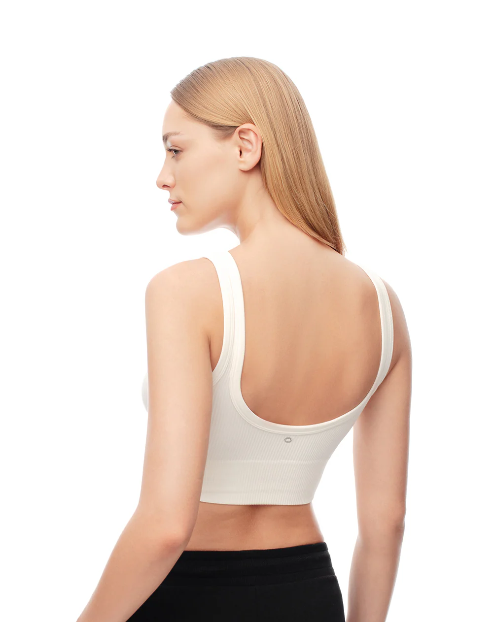 Crop top deportivo seamless blanco mujer - Image 3