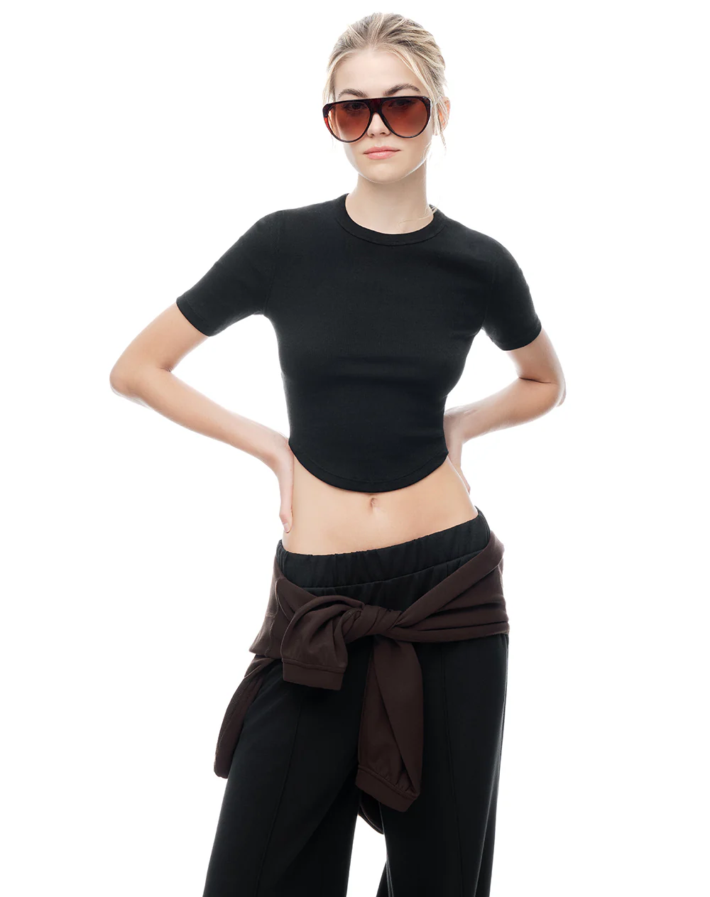 Camiseta relax algodón negra mujer - Image 3