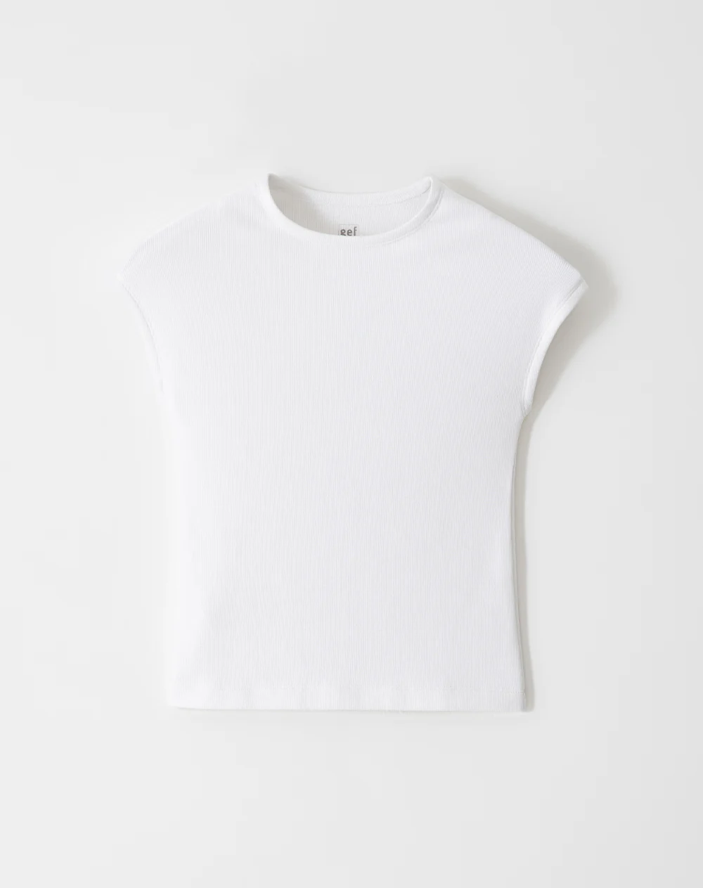 Camiseta slim manga corta blanco mujer - Image 5