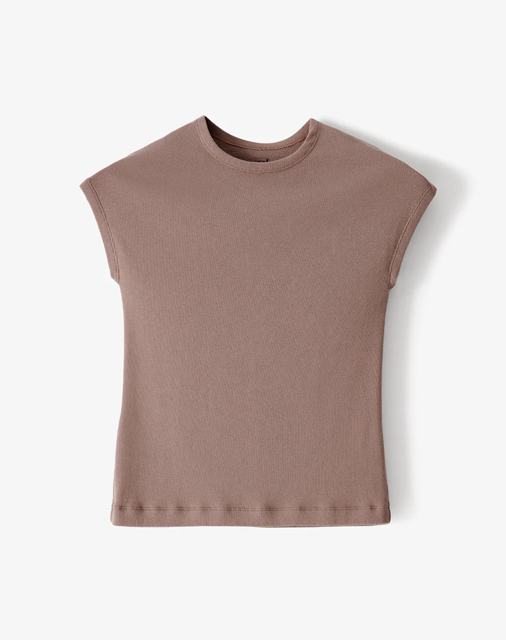 Camiseta slim manga corta café mujer - Image 5