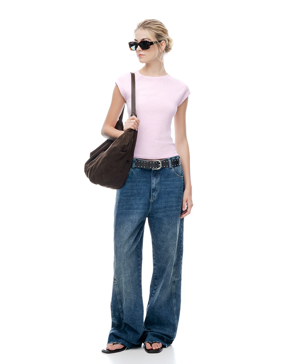 Camiseta slim manga corta rosado mujer - Image 4