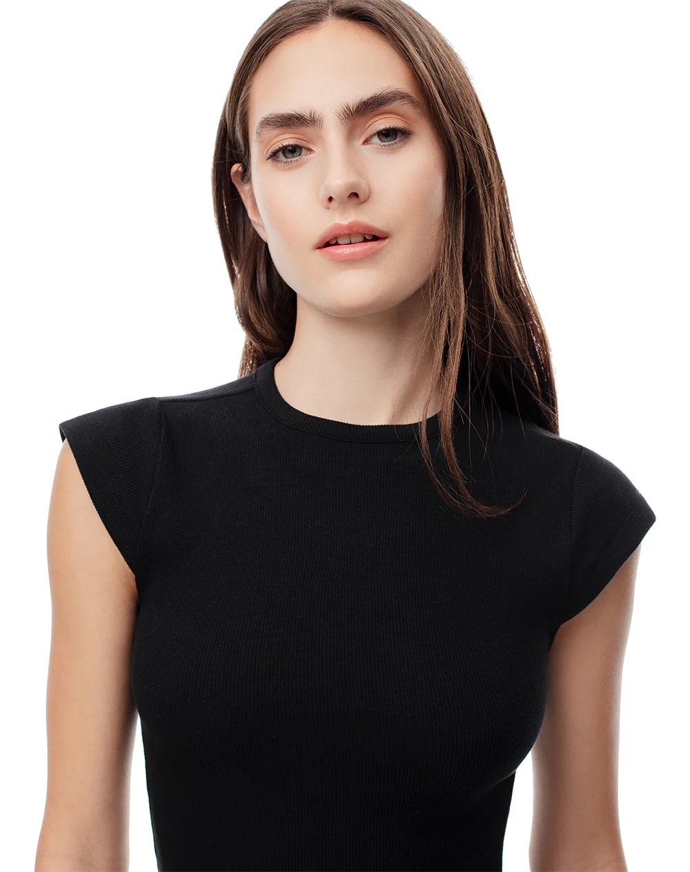 Vestido corto slim escote negro mujer - Image 4
