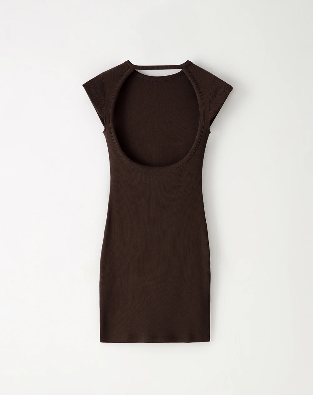 Vestido corto slim escote chocolate mujer - Image 8