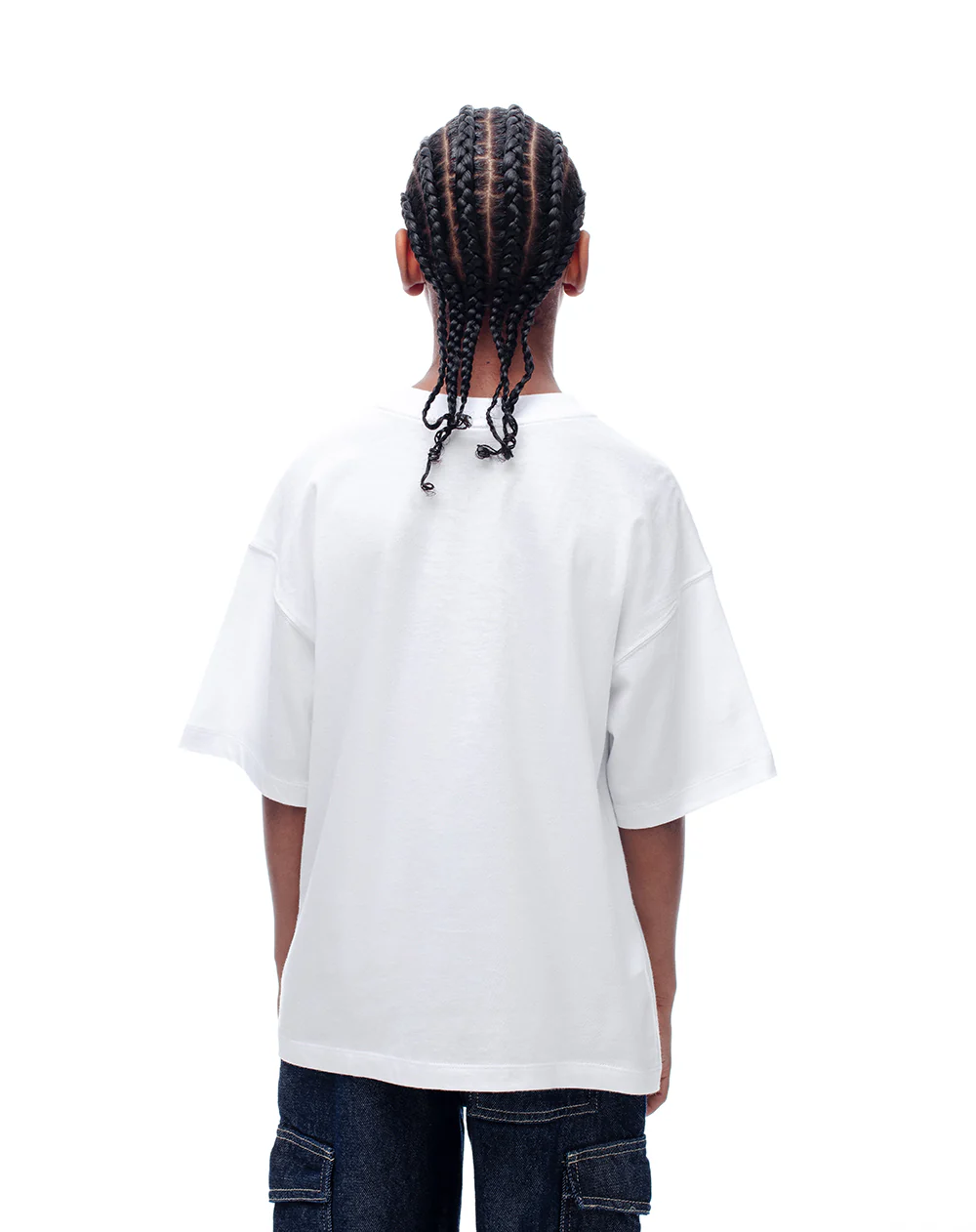 Camiseta oversize algodón blanca niño - Image 2