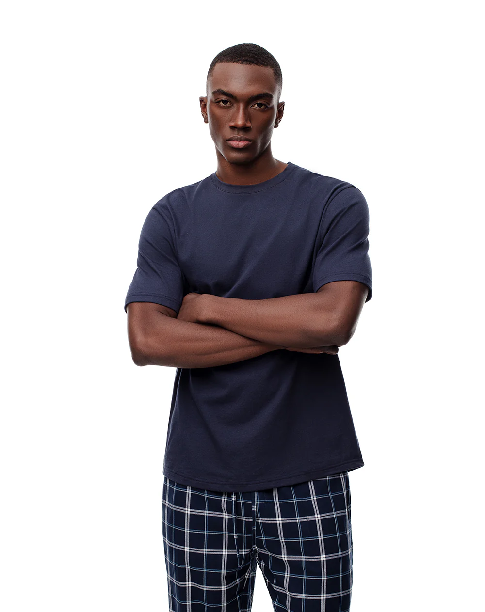 Camiseta relax algodón azul hombre