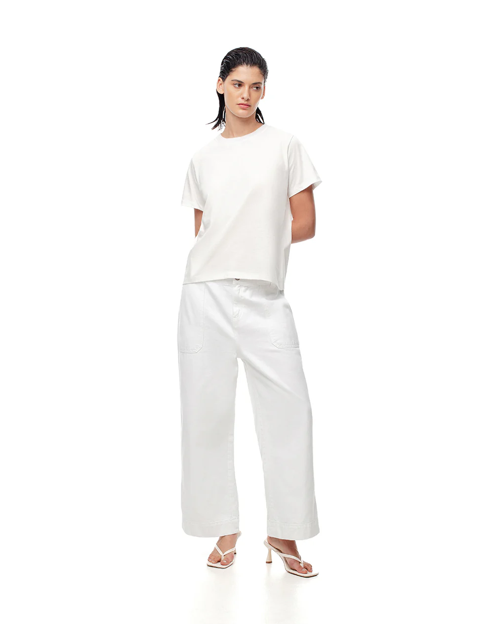 Camiseta regular algodón blanca mujer - Image 4