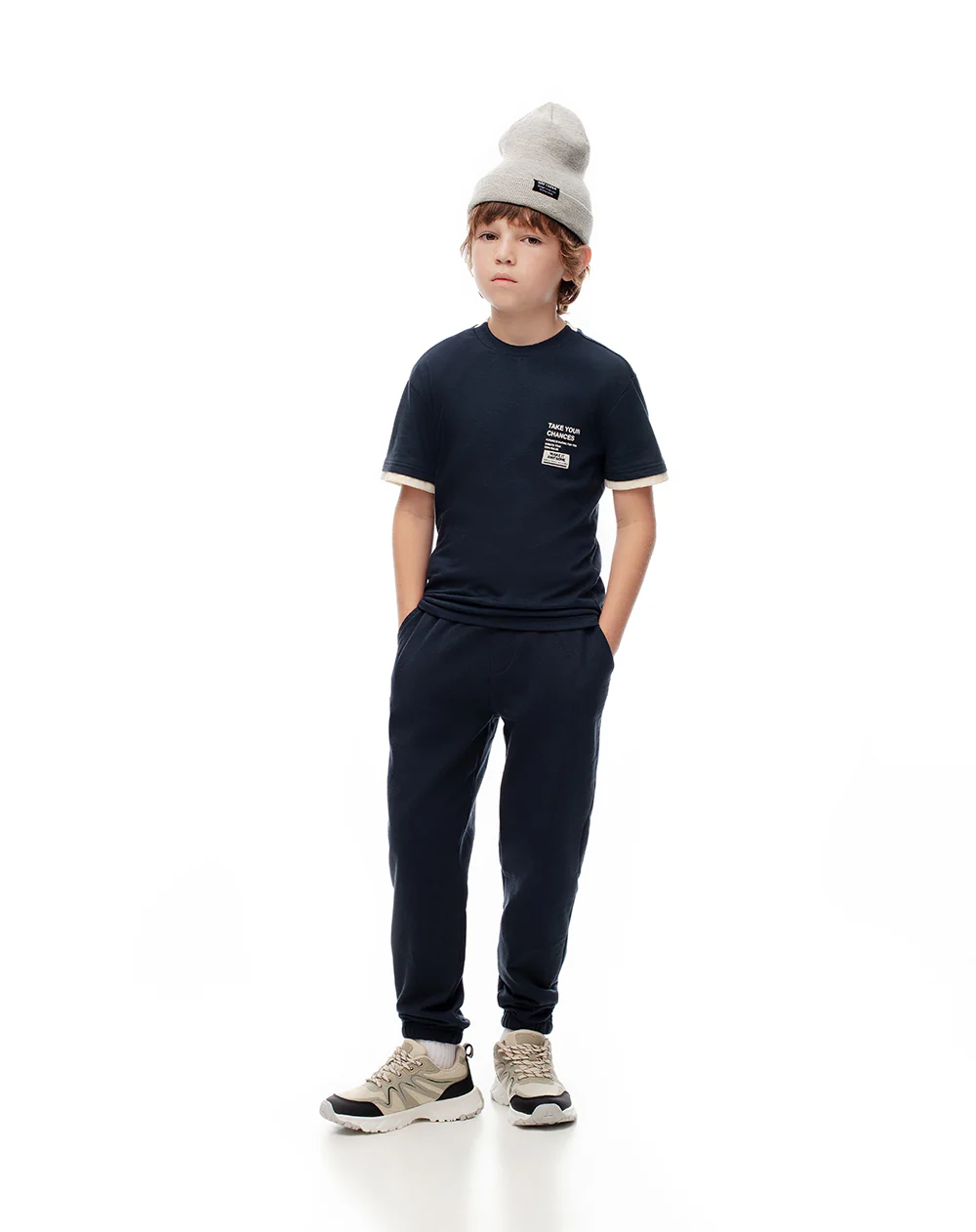 Jogger regular azul niño