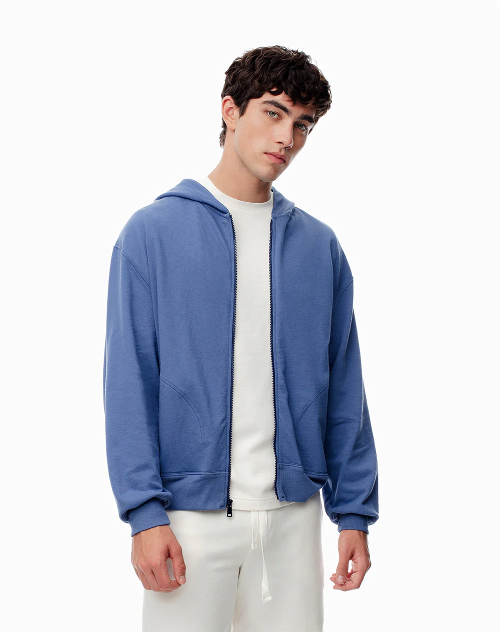 Chaqueta relax algodón azul hombre - Image 3