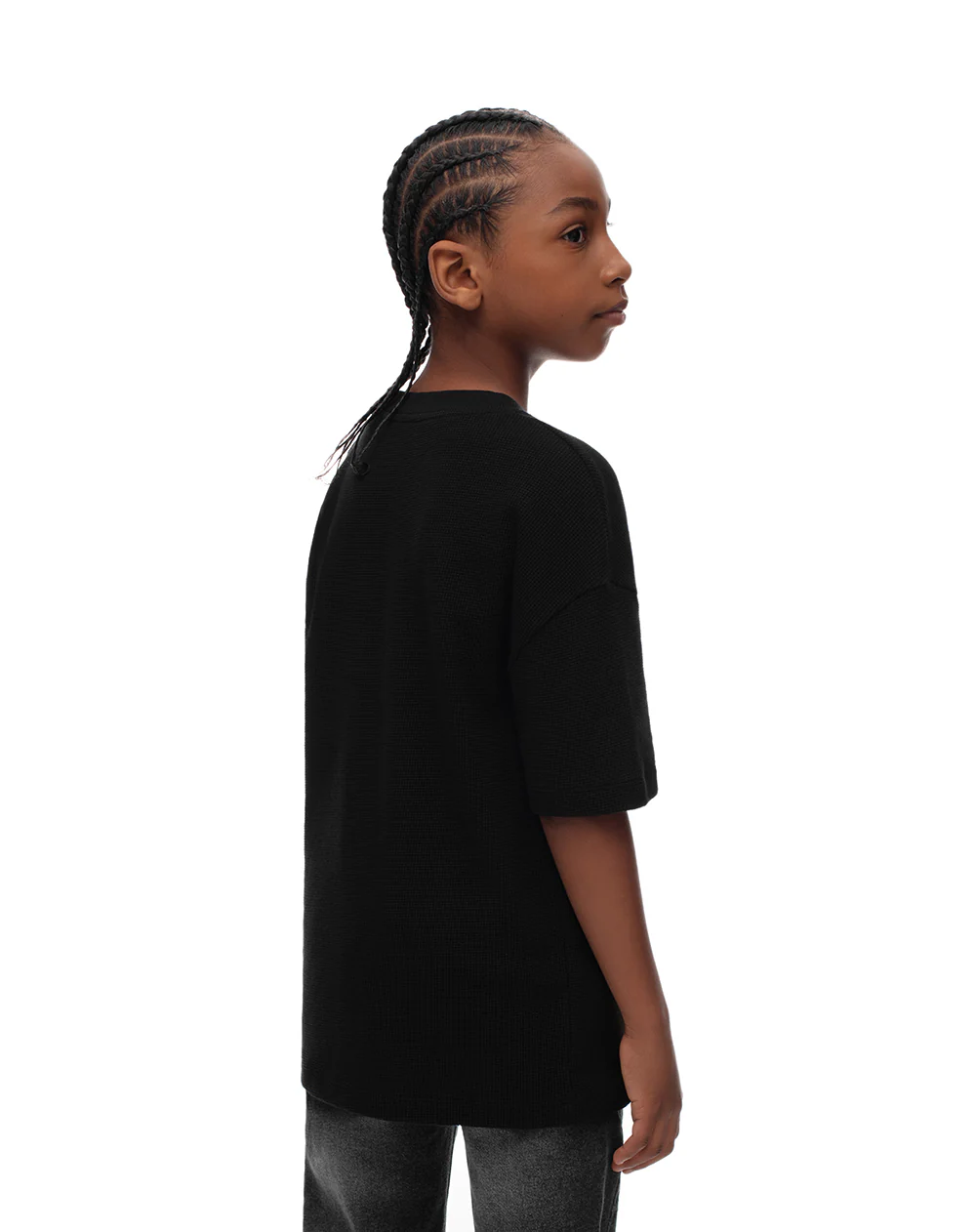 Camiseta regular algodón negra niño - Image 2