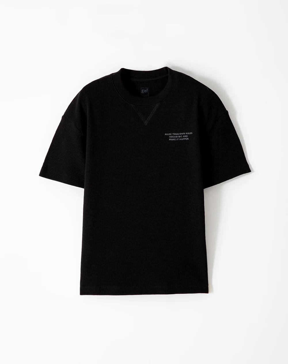 Camiseta regular algodón negra niño - Image 5