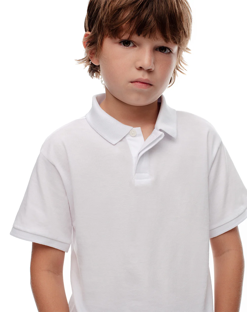 Polo regular algodón blanca niño - Image 3
