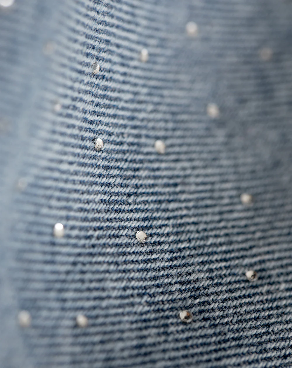 Crop top denim brillos índigo claro mujer - Image 7