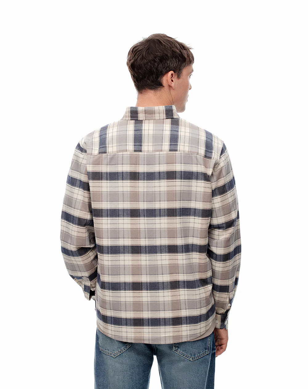 Camisa manga larga regular algodón cuadros hombre - Image 2