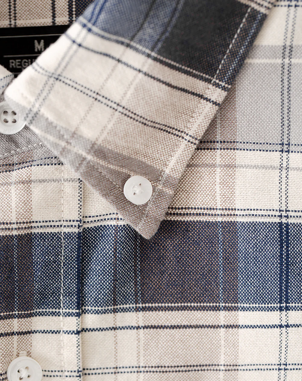Camisa manga larga regular algodón cuadros hombre - Image 7