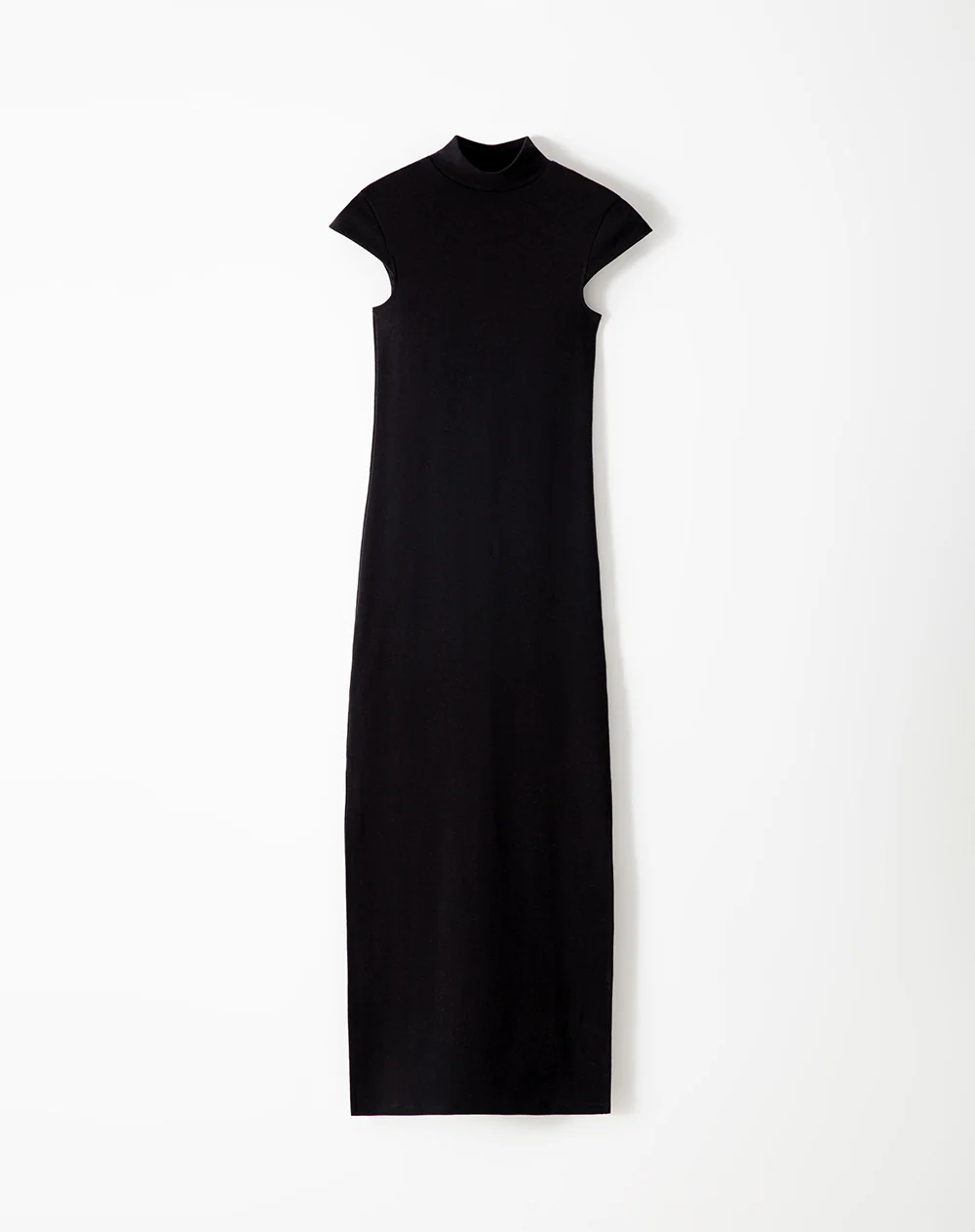 Vestido largo slim algodón negro mujer - Image 5