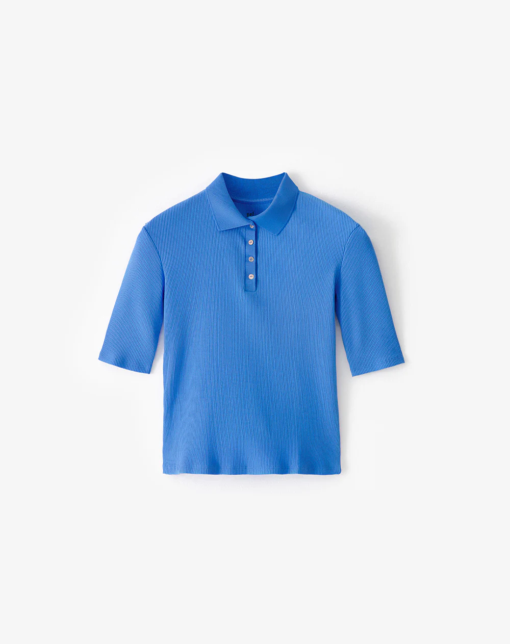 Polo slim tejido de punto algodón azul mujer - Image 6