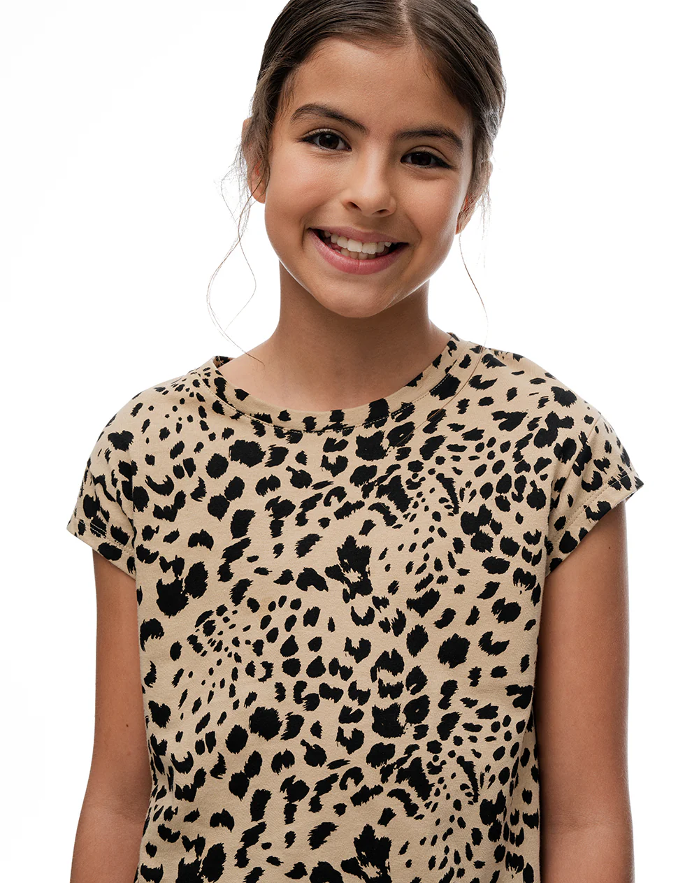 Camiseta regular algodón habano print niña - Image 3