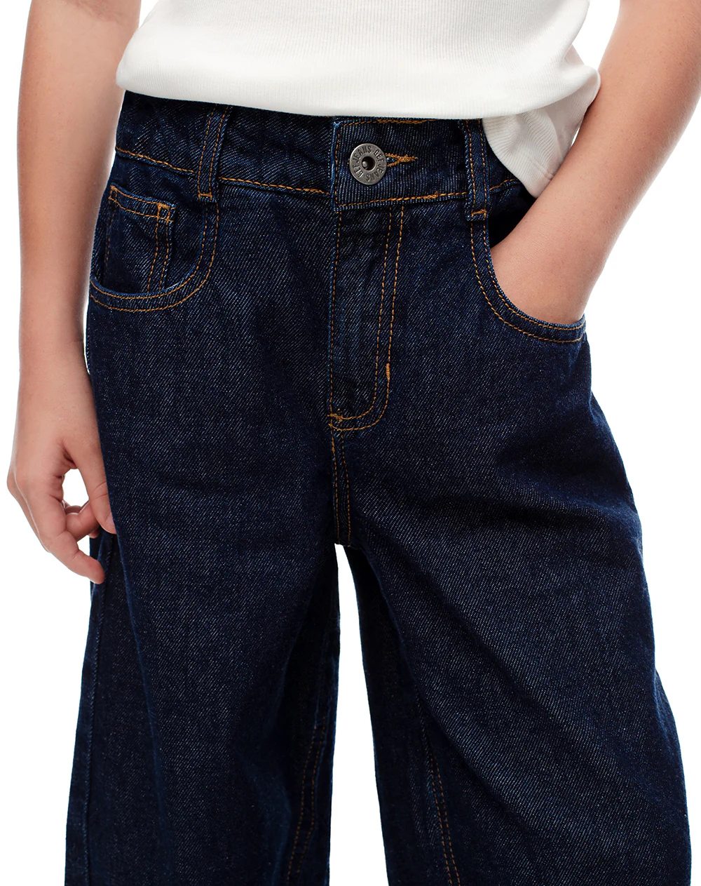 Jean wide leg tiro medio índigo oscuro niña - Image 4