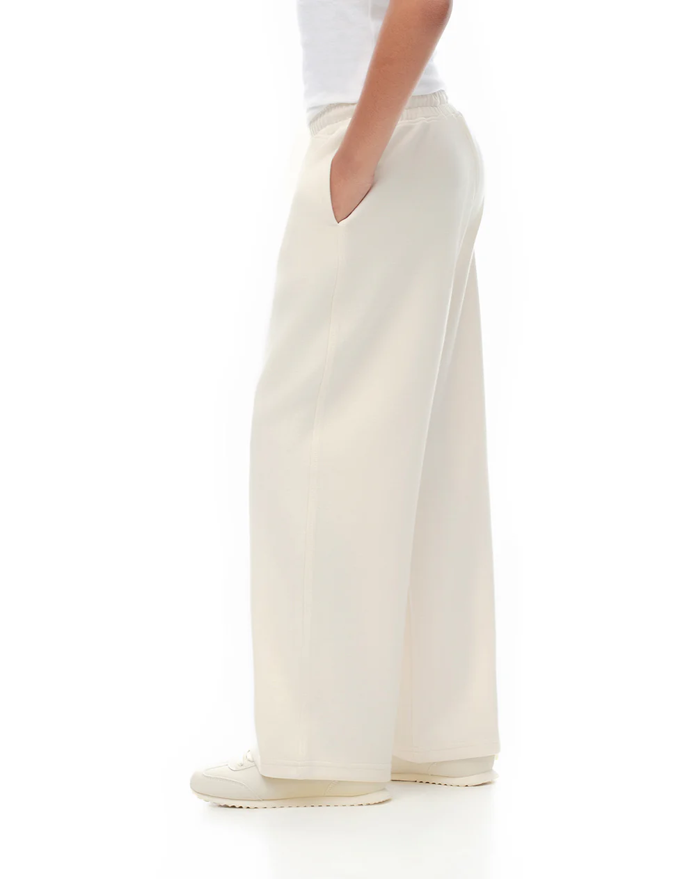 Pantalón tiro holgado medio crema niña - Image 4