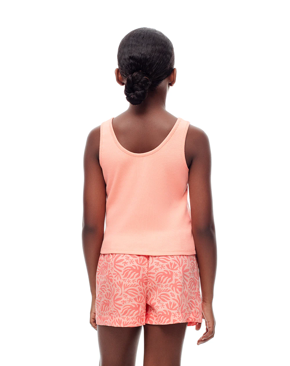 Blusa + short de pijama algodón naranja niña - Image 2