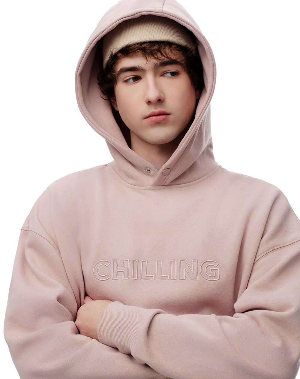 Buzo tipo hoddie palo rosa hombre - Image 4