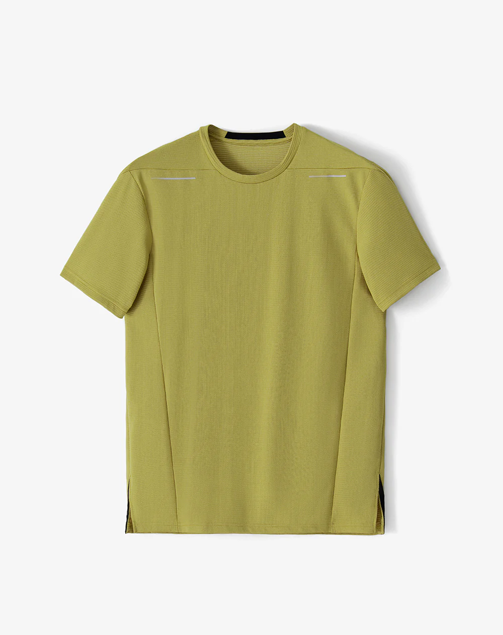 Camiseta slim manga corta amarilla hombre