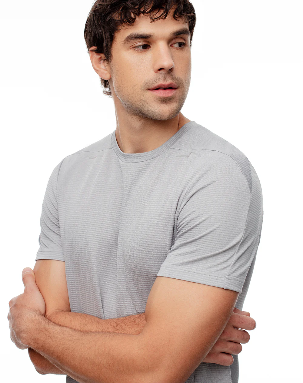 Camiseta deportiva control humedad gris hombre - Image 3
