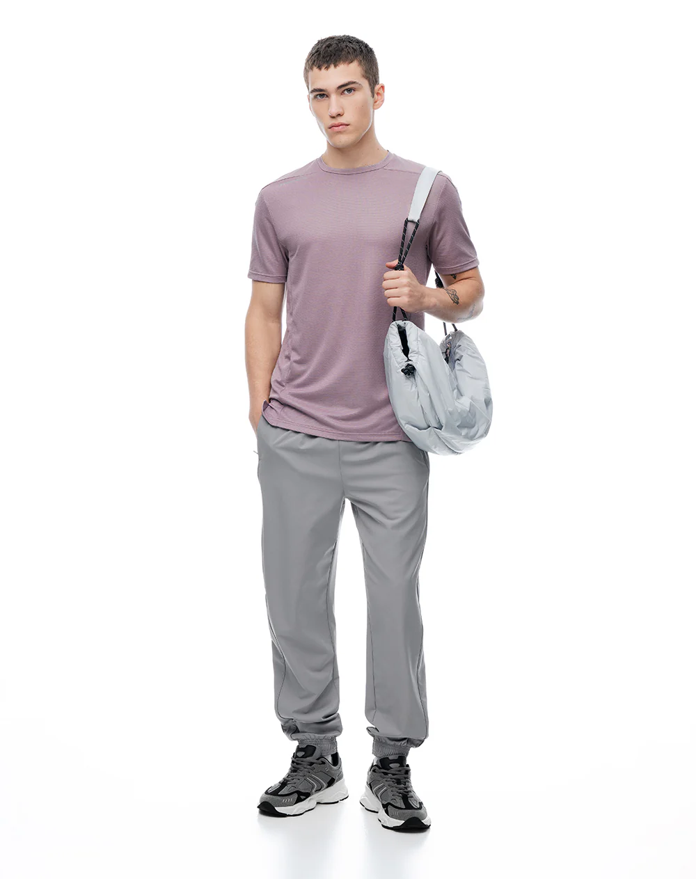 Camiseta slim manga corta lila hombre - Image 5