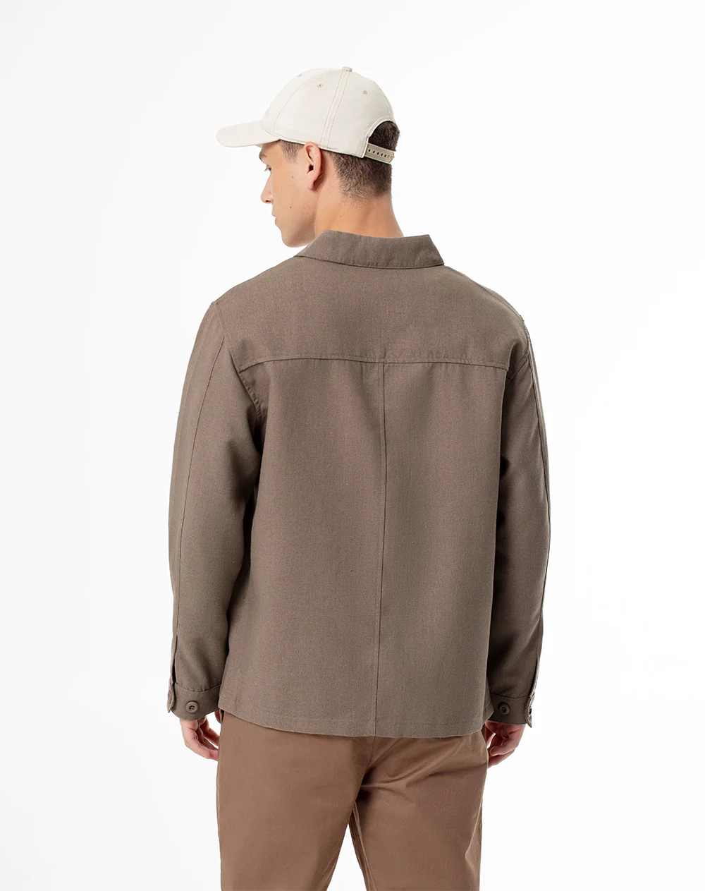 Chaqueta overshirt regular café hombre - Image 2