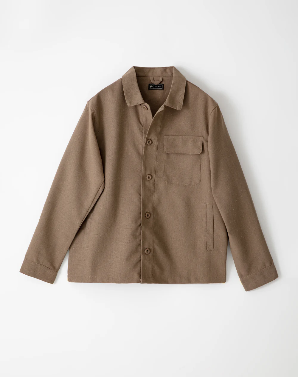 Chaqueta overshirt regular café hombre - Image 5