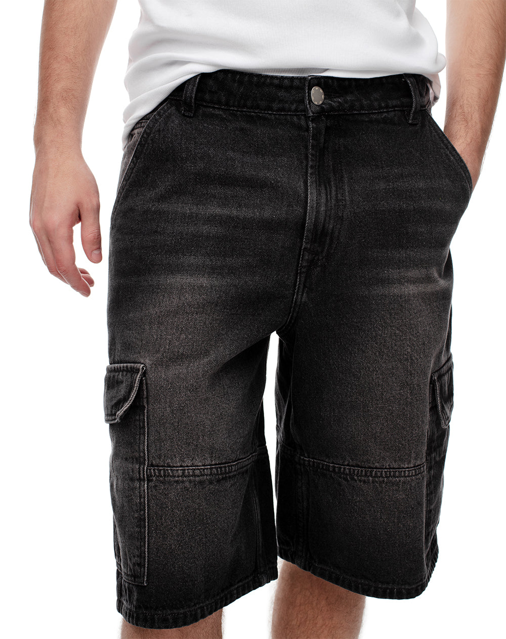 Bermuda denim regular negro hombre - Image 2