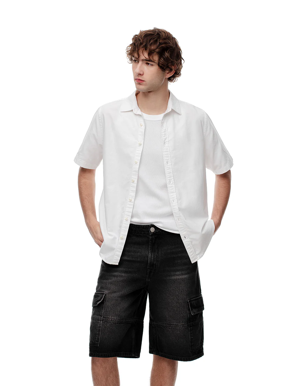 Bermuda denim regular negro hombre - Image 4