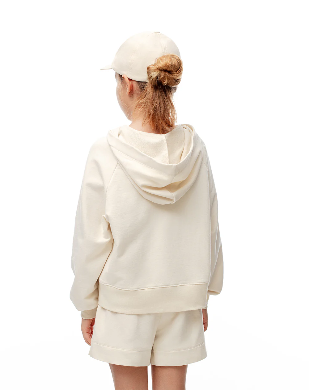 Buzo tipo hoddie algodón crema niña - Image 2