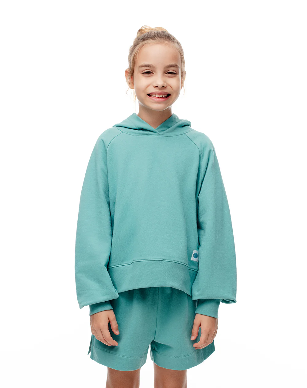 Buzo tipo hoddie algodón azul niña - Image 4