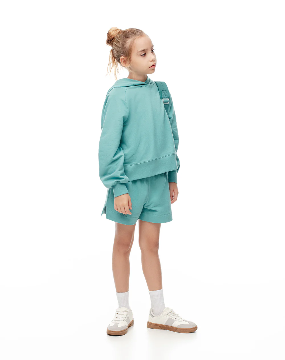 Buzo tipo hoddie algodón azul niña - Image 6